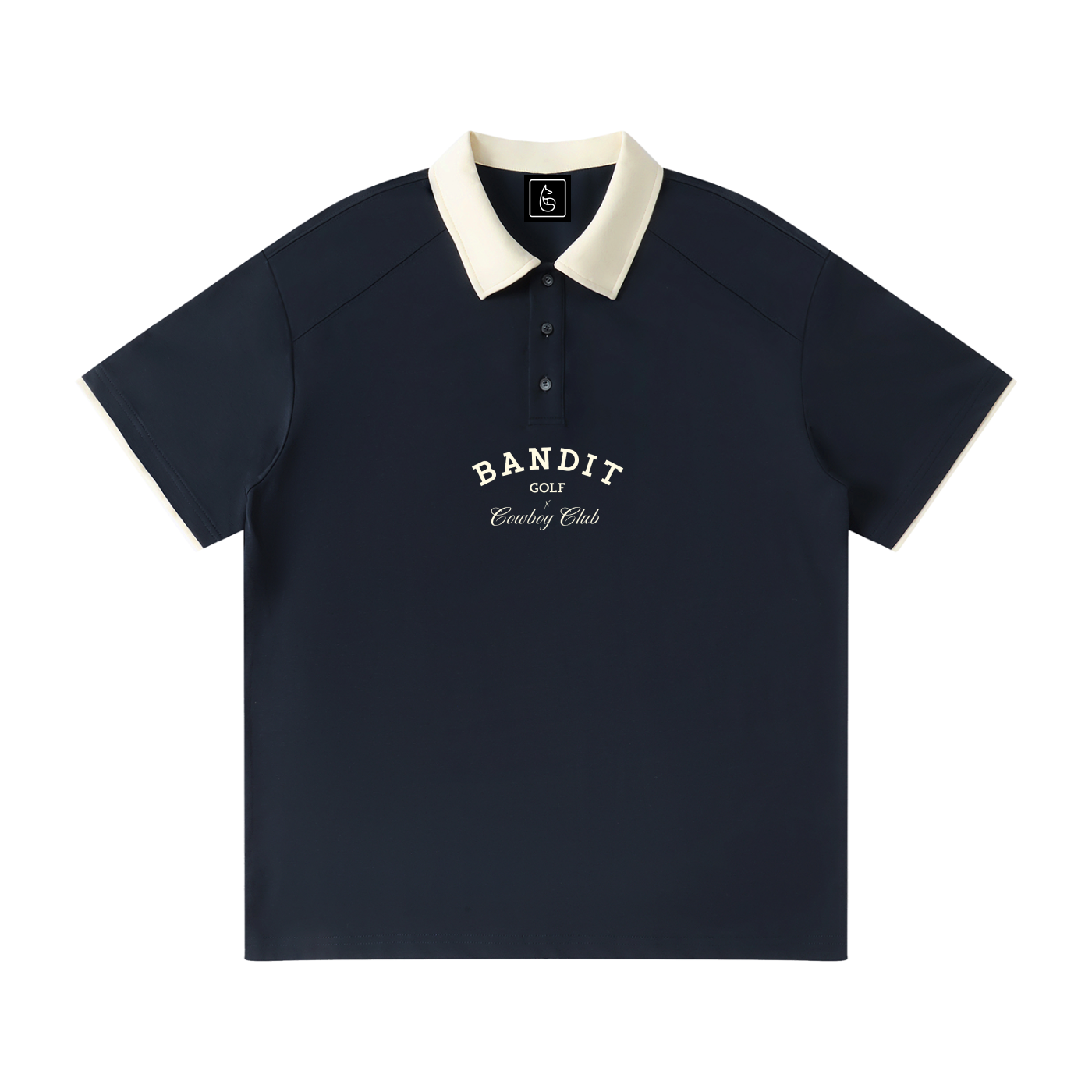 Bandit Golf x Cowboy Club Raglan Polo - - Navy Blue