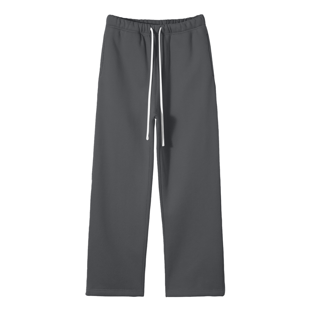 Cowboy Club Fleeced Straight Leg Pants - Sweatpants - Dark Gray