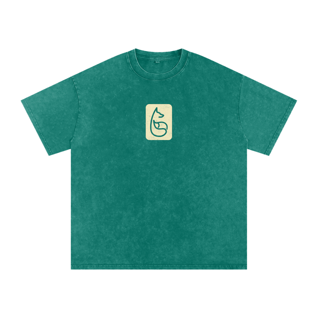 Cooked Acid Washed Relaxed T-Shirt - T-Shirt - Dark Green