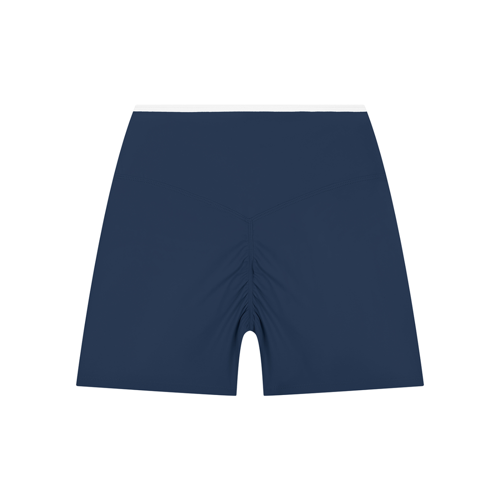 Striped High Rise Training Shorts - -
