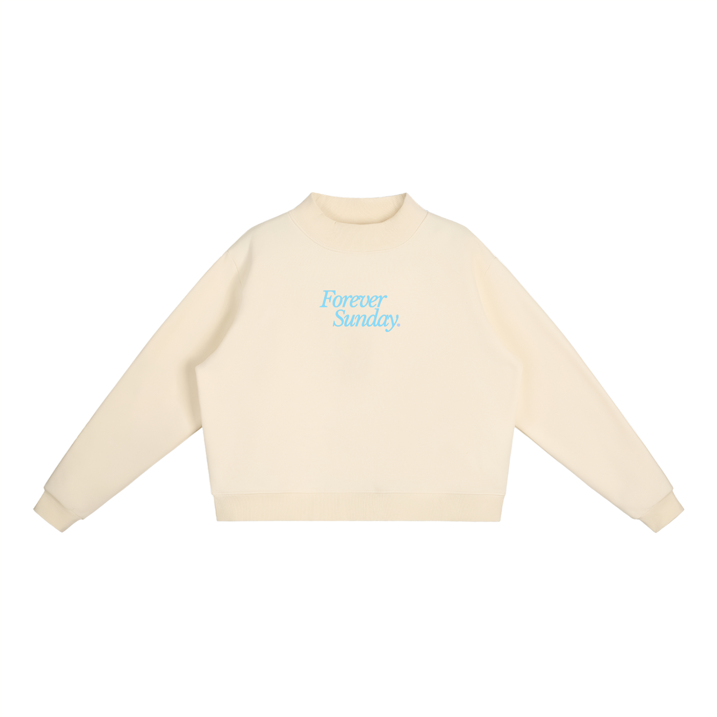 Forever Sunday Fleece Mock-Neck Sweatshirt - Sweatshirt - Cream Apricot