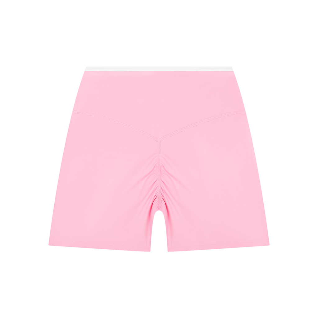 Striped High Rise Training Shorts - -