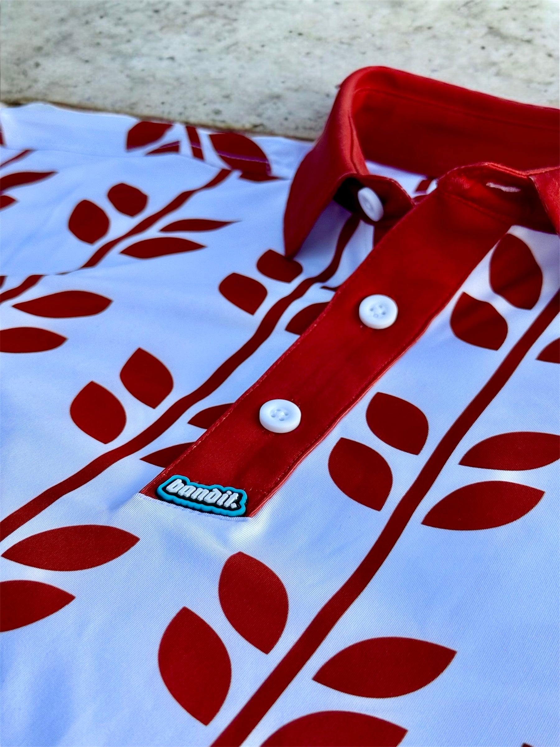 Red Prairie Gold Performance Golf Polo
