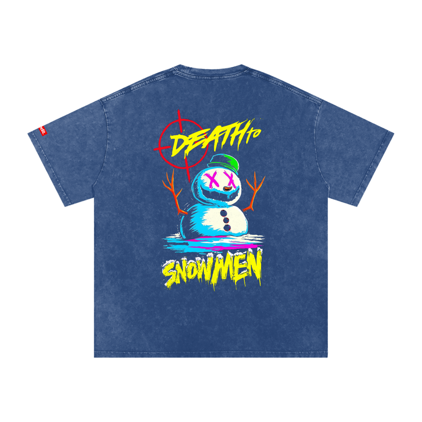 Death to Snowmen Snow Washed T-Shirt - T-Shirt -
