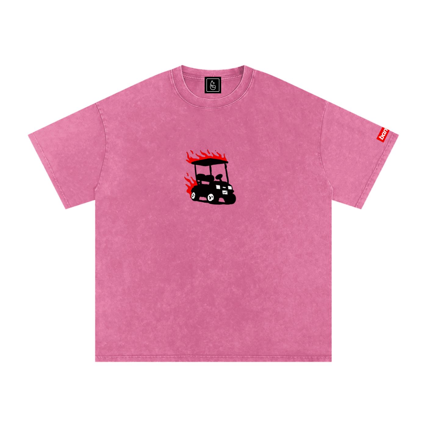GET IN THE CART Snow Washed Tee - T-shirt - Rose Red