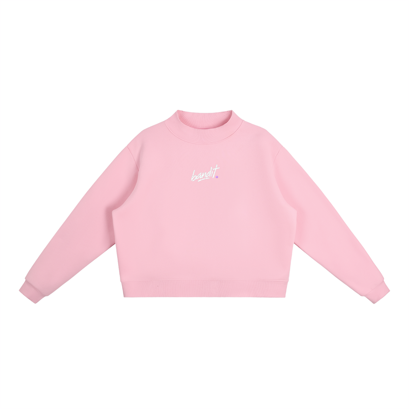 Women’s Fleece Mock-Neck Bandit Sweatshirt - Sweatshirt - Pink