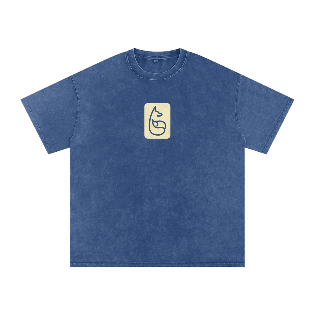 Cooked Acid Washed Relaxed T-Shirt - T-Shirt - Dark Blue
