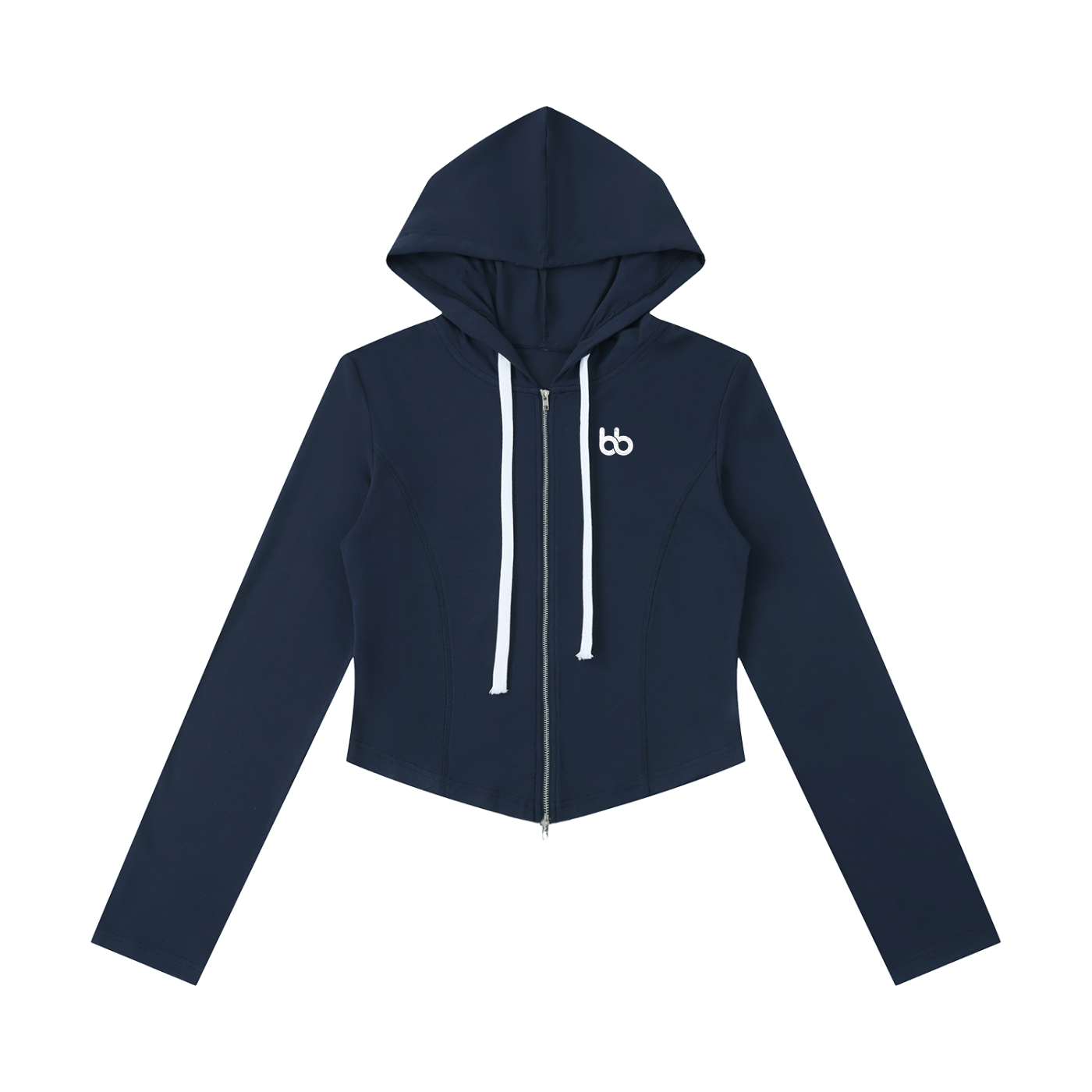 Women's Interlock Slim Cropped Hoodie - Hoodie - Navy Blue