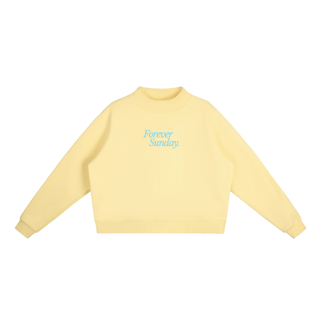 Forever Sunday Fleece Mock-Neck Sweatshirt - Sweatshirt - Yellow