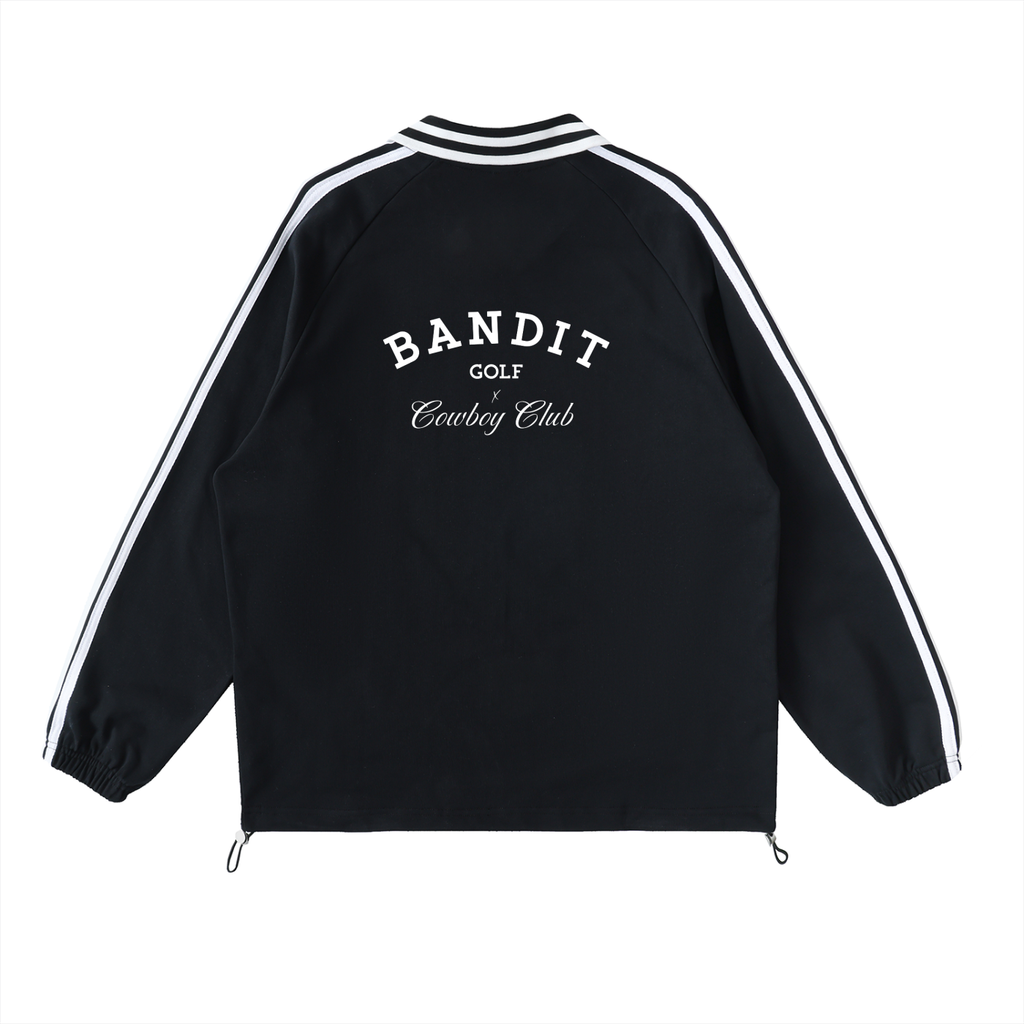 Striped Cowboy Club Lapel Collar Sweatshirt - Sweatshirt -