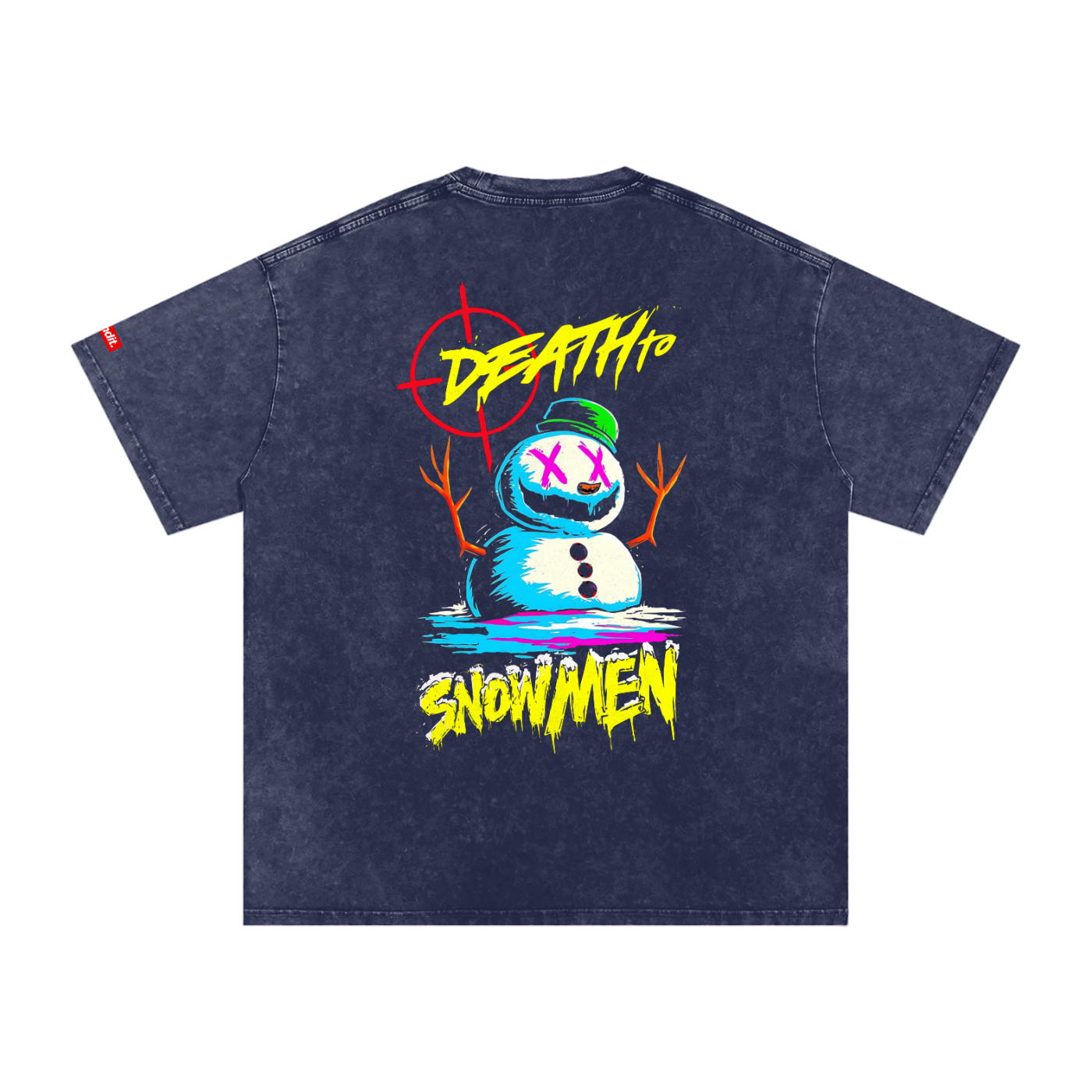 Death to Snowmen Snow Washed T-Shirt - T-Shirt -