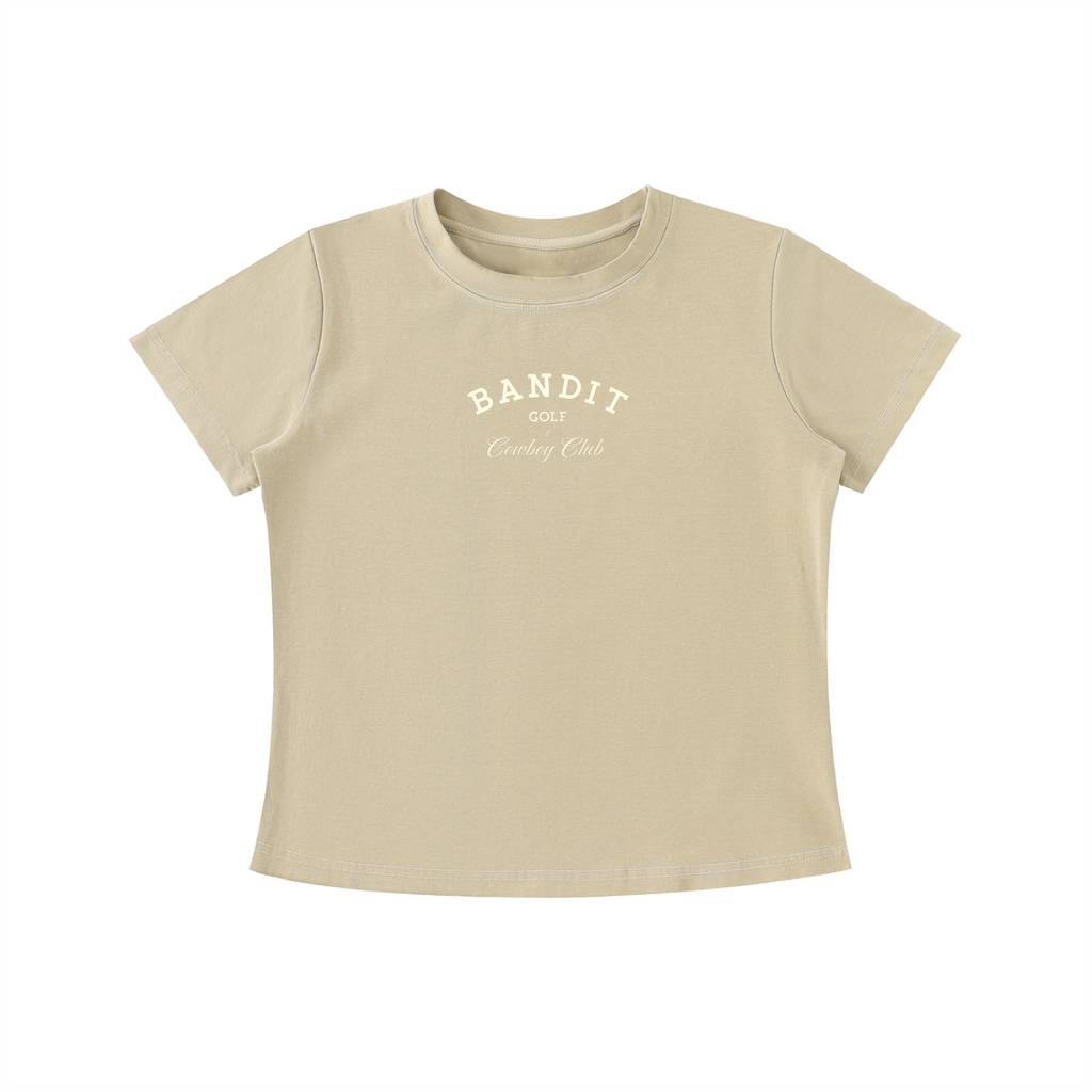 Women's Bandit Golf & Cowboy Club Vintage Wash Slim Fit Tee - T-Shirt - Khaki