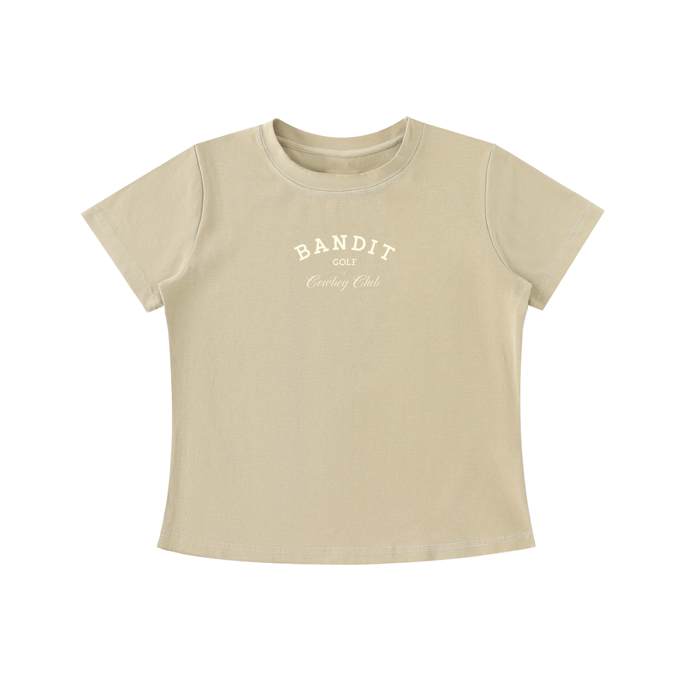 Women's Bandit Golf & Cowboy Club Vintage Wash Slim Fit Tee - T-Shirt - Khaki