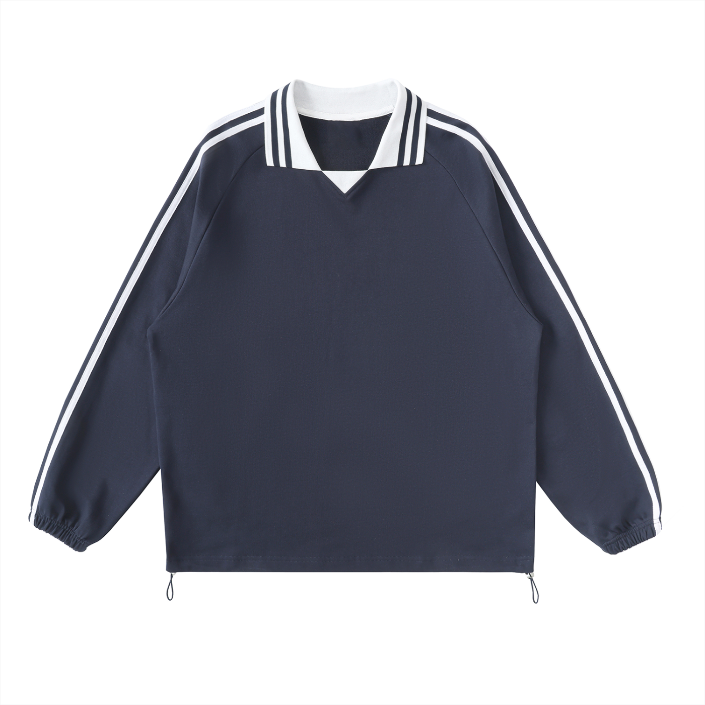 Striped Cowboy Club Lapel Collar Sweatshirt