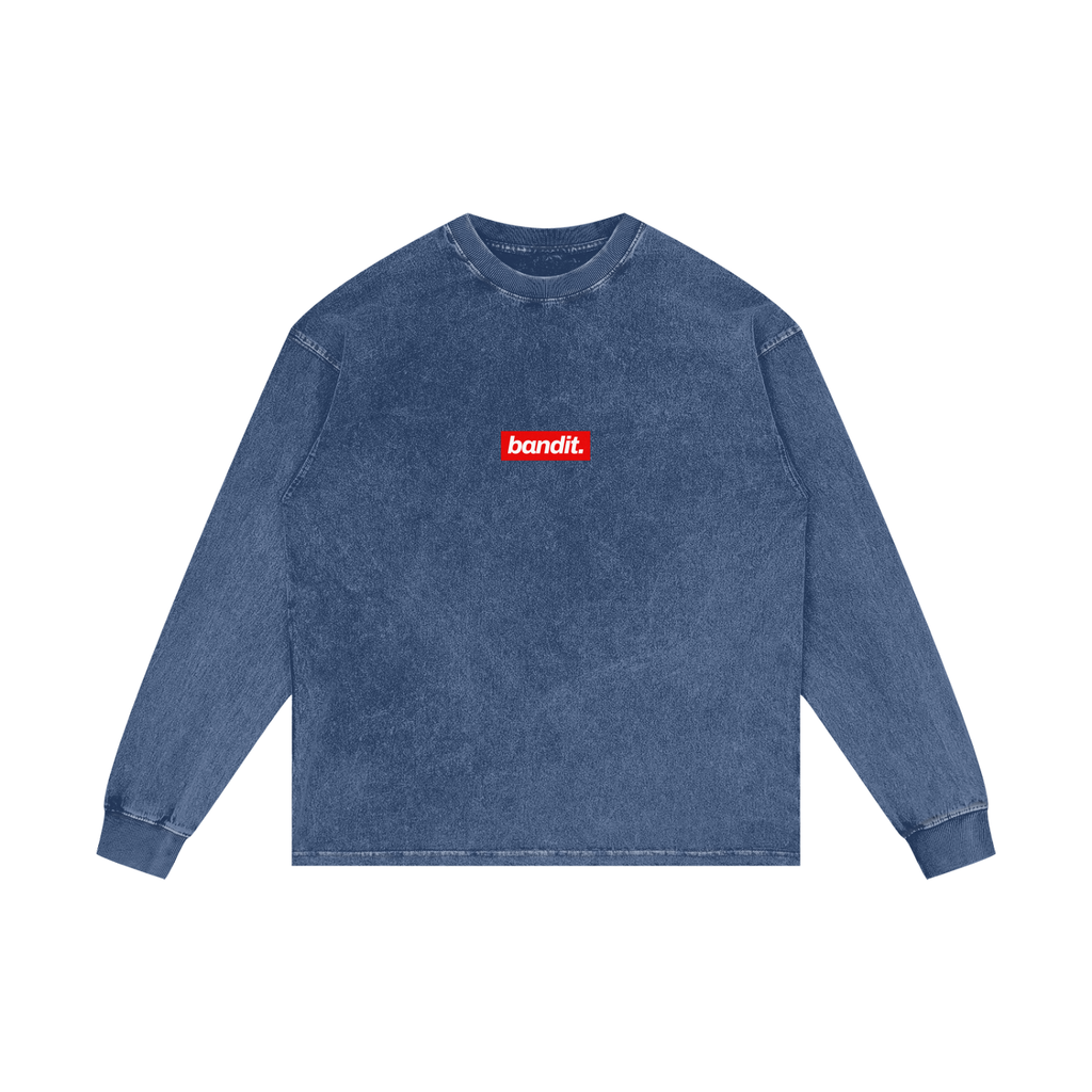 Subpar Lifestyle Acid Washed Long Sleeve Golf Tee - Long Sleeve - Dark Blue