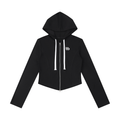 Women's Interlock Slim Cropped Hoodie - Hoodie - Black
