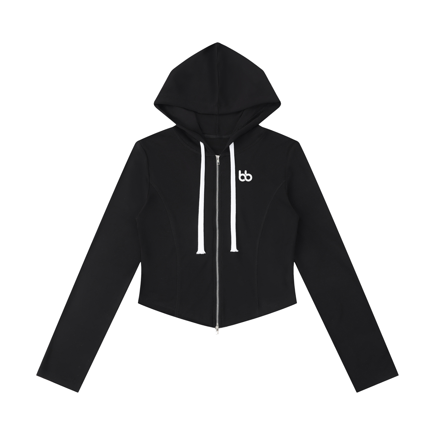 Women's Interlock Slim Cropped Hoodie - Hoodie - Black