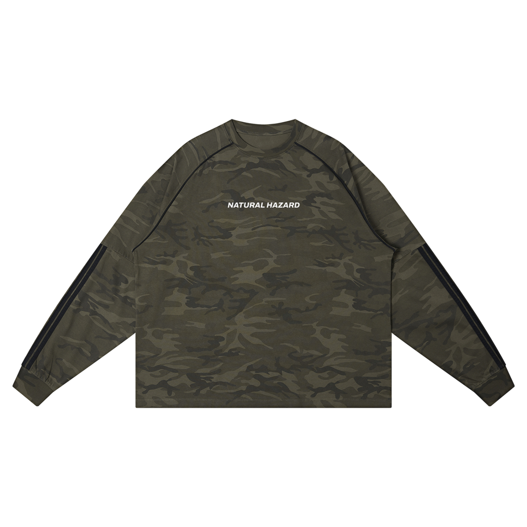 Natural Hazard Oversized Camo Long Sleeve - Long Sleeve - Army Green Camo