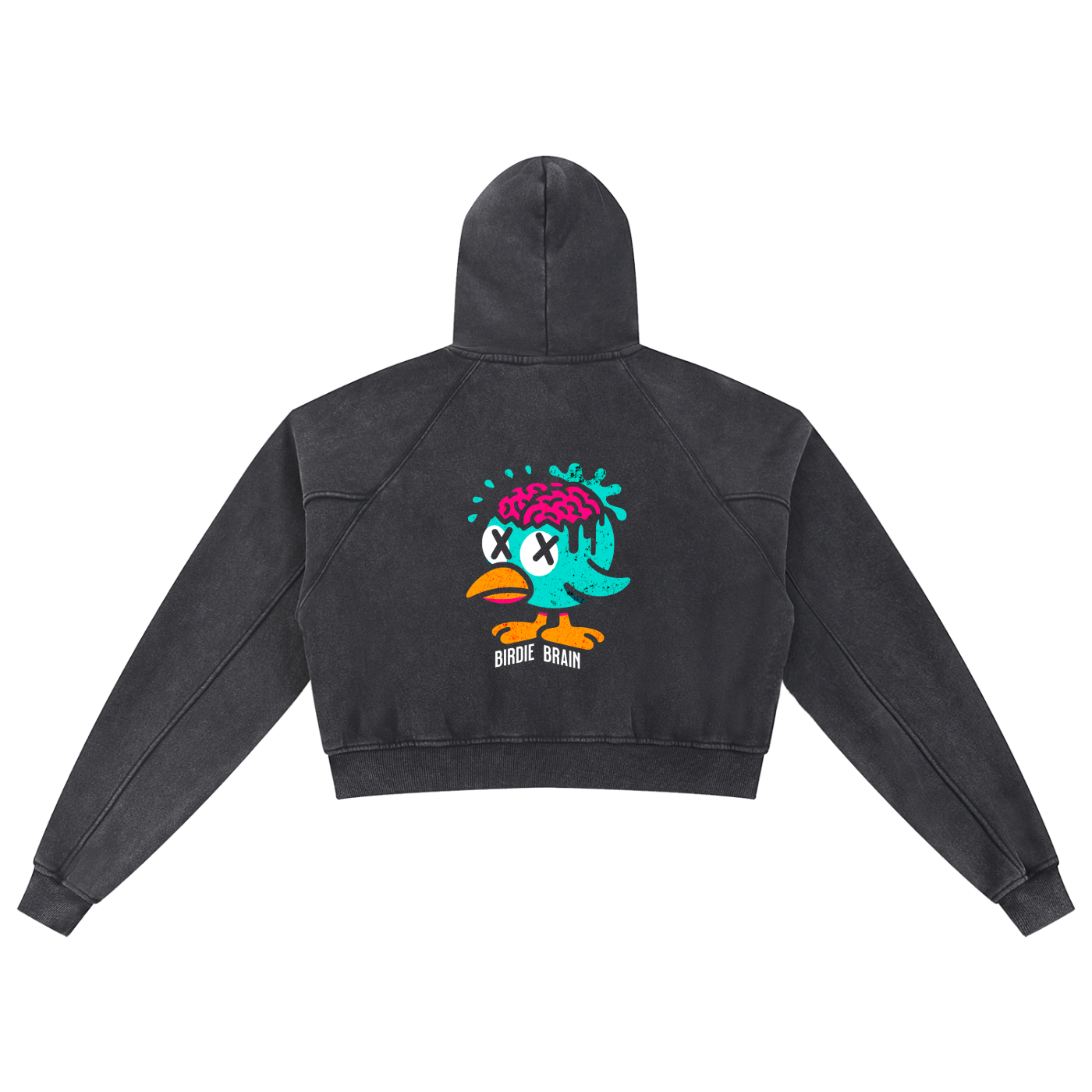 Women's Birdie Brain Vintage Cropped Hoodie
