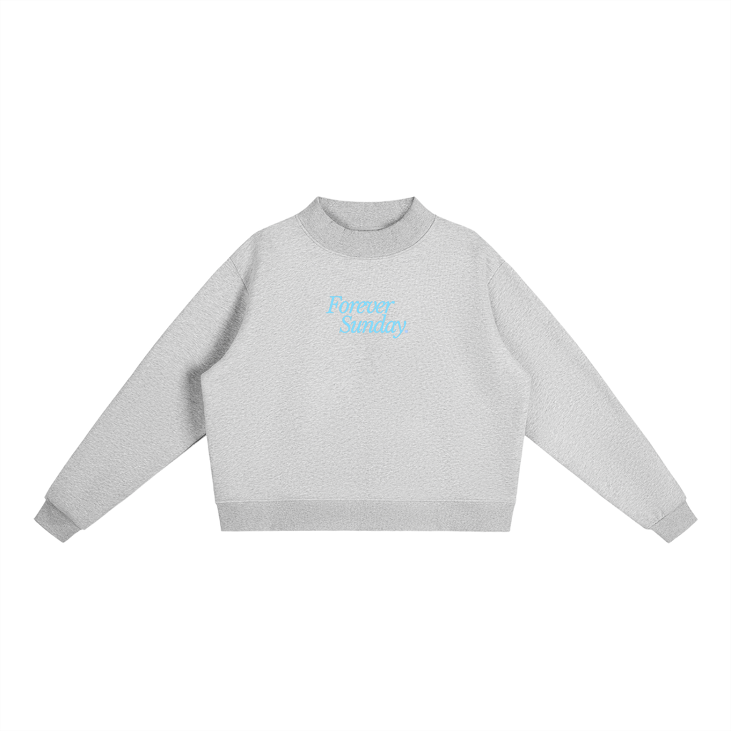 Forever Sunday Fleece Mock-Neck Sweatshirt - Sweatshirt - Flower Gray