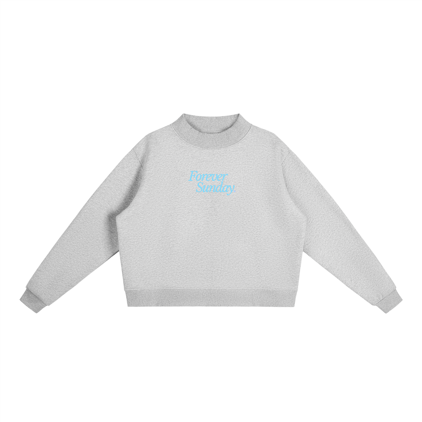 Forever Sunday Fleece Mock-Neck Sweatshirt - Sweatshirt - Flower Gray