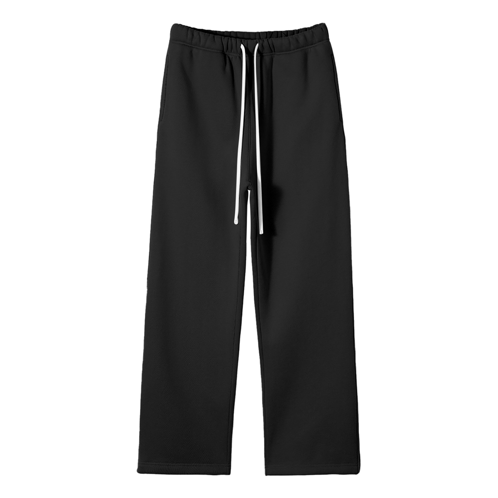 Cowboy Club Fleeced Straight Leg Pants - Sweatpants - Black