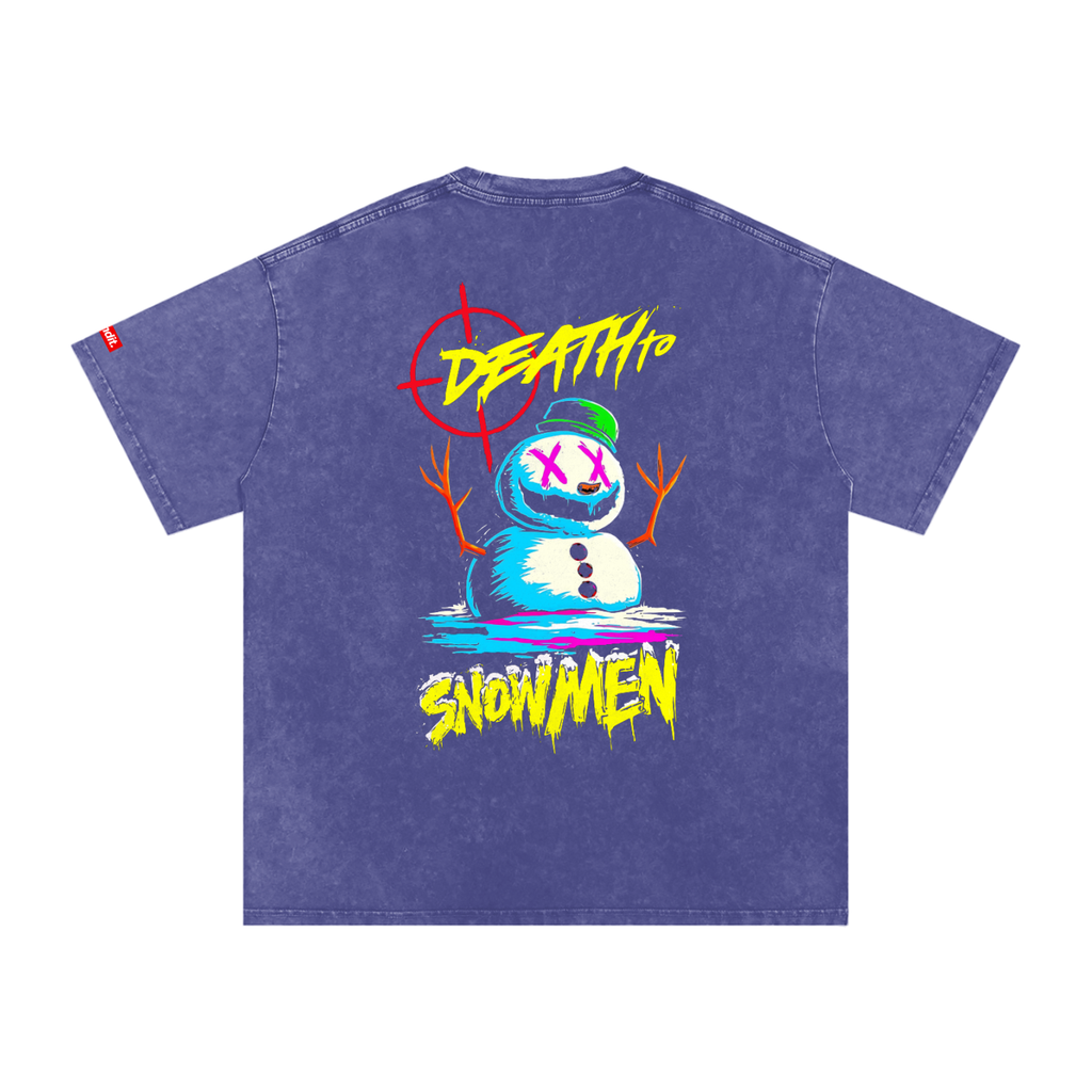 Death to Snowmen Snow Washed T-Shirt - T-Shirt -