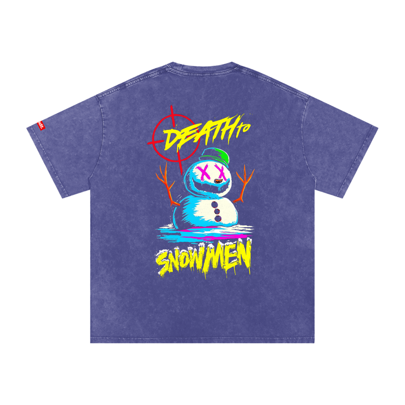 Death to Snowmen Snow Washed T-Shirt - T-Shirt -