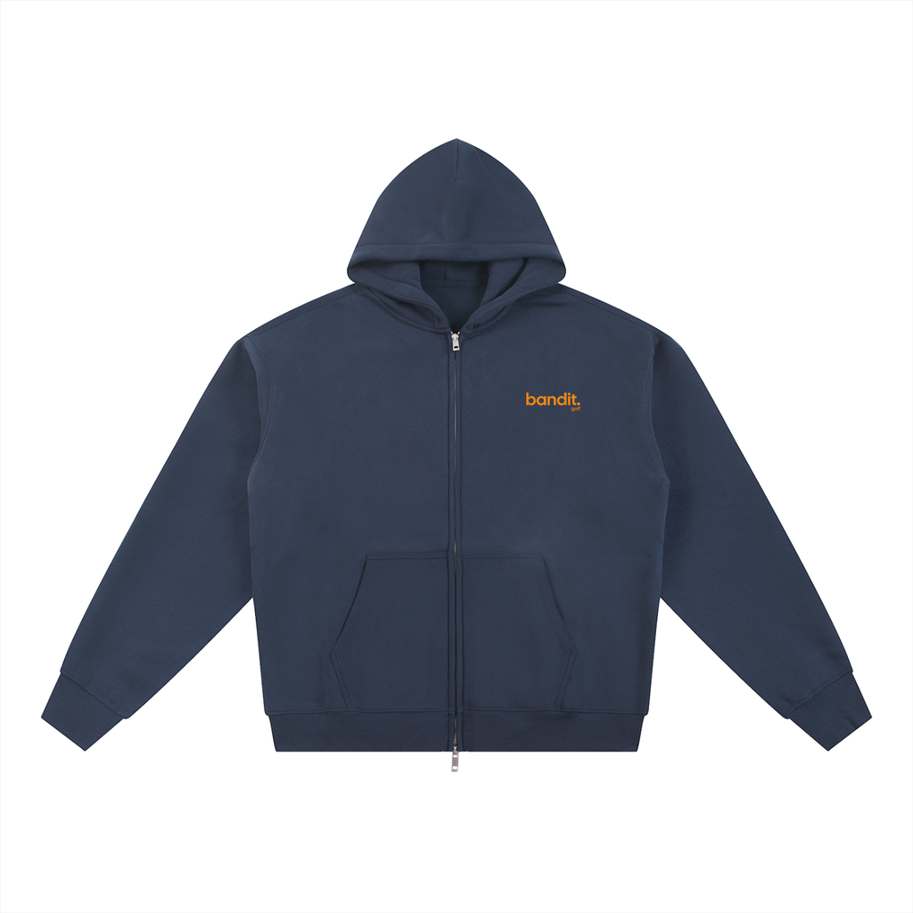 Lucky Fleeced Double Zip Golf Hoodie - Hoodie - Navy Blue