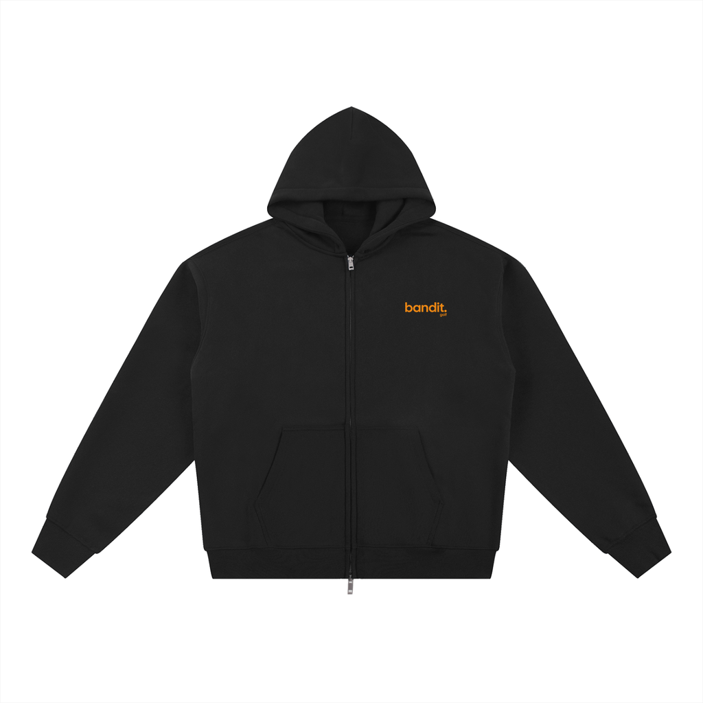 Lucky Fleeced Double Zip Golf Hoodie - Hoodie - Black
