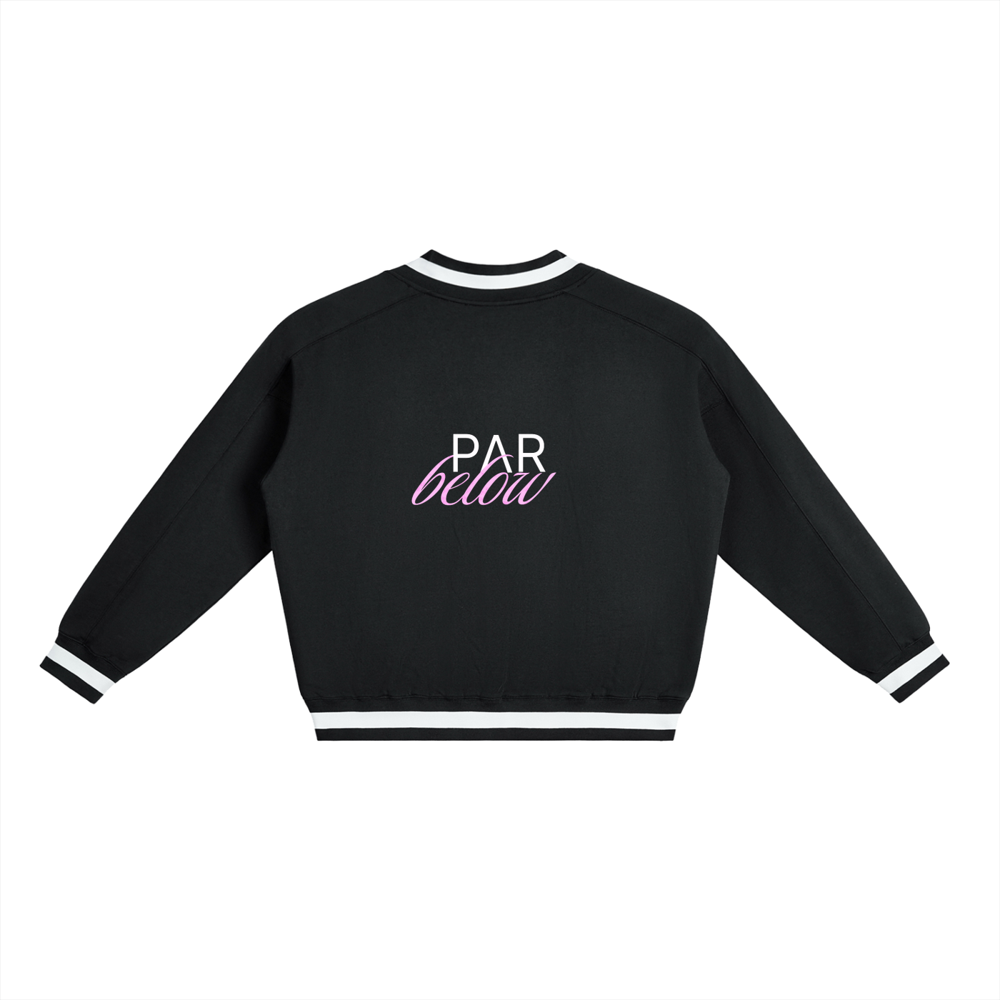 Below Par Contrast Collar Boxy Cropped Sweatshirt