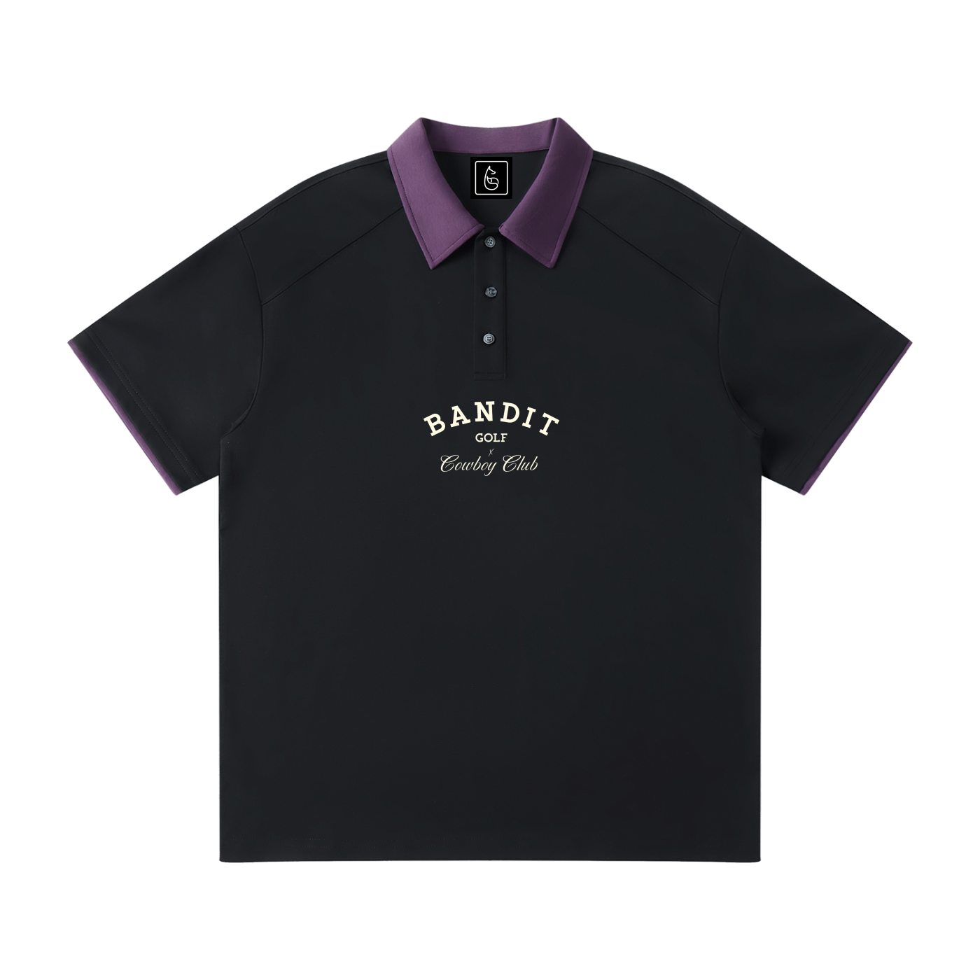 Bandit Golf x Cowboy Club Raglan Polo - - Black