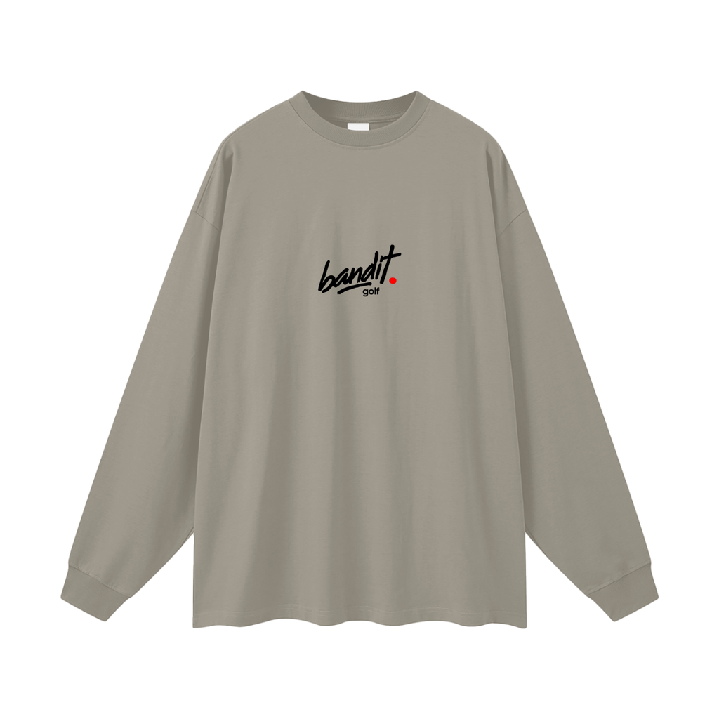 Not An Addiction Long Sleeve Graphic T-Shirt - Long Sleeve - Gray Camel