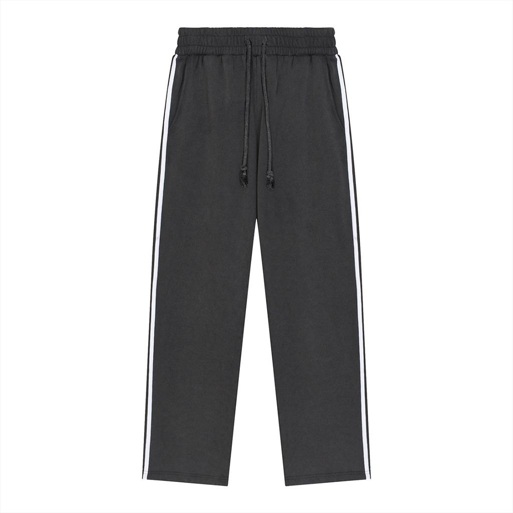 Vintage Contrast Taped Sweatpants - Sweatpants - Black