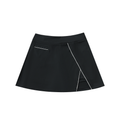 High-Waist Pocketed Cowboy Club Golf Skirt - Skirt - Black
