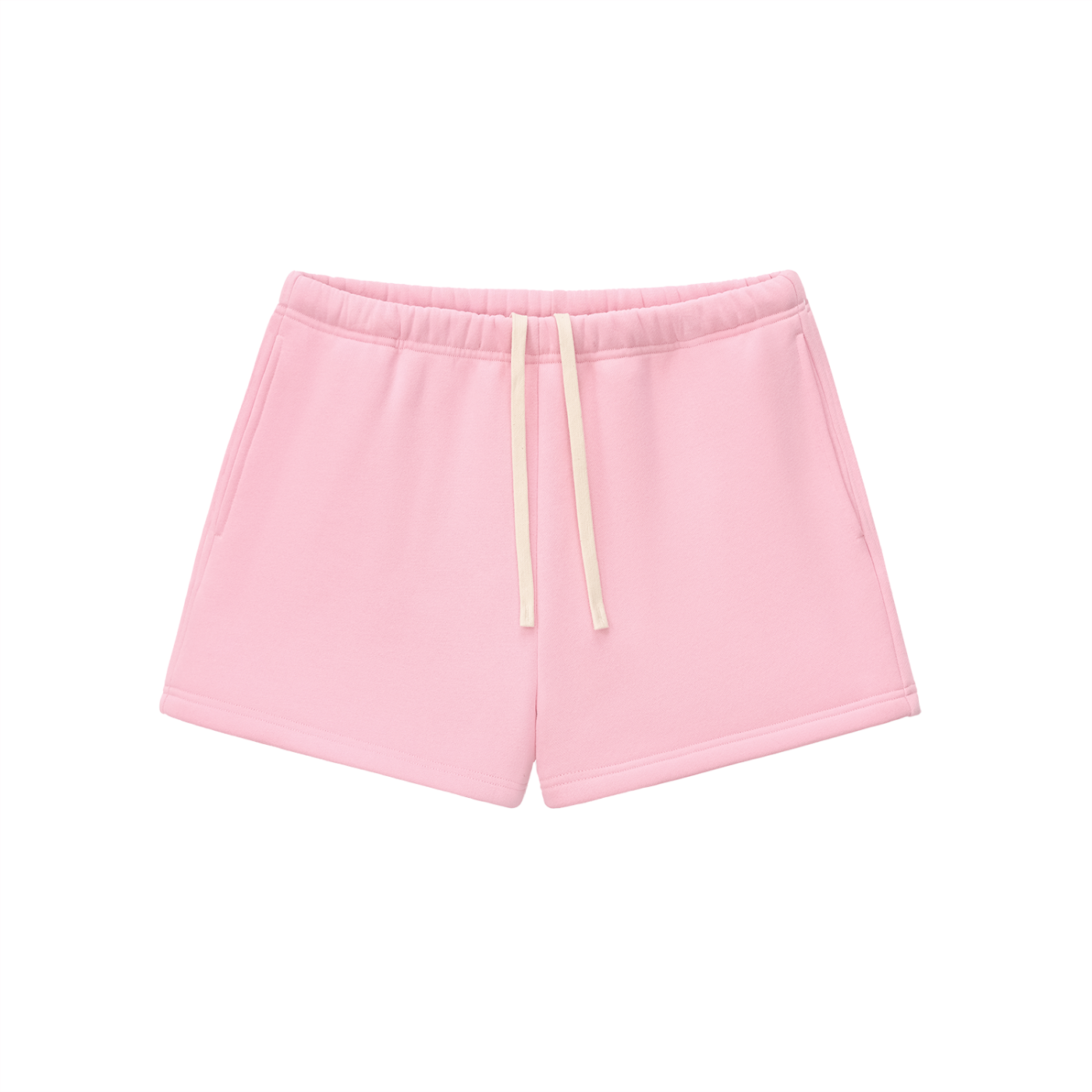 Essential Fleeced Drawstring Sweatshorts - Shorts - Pink