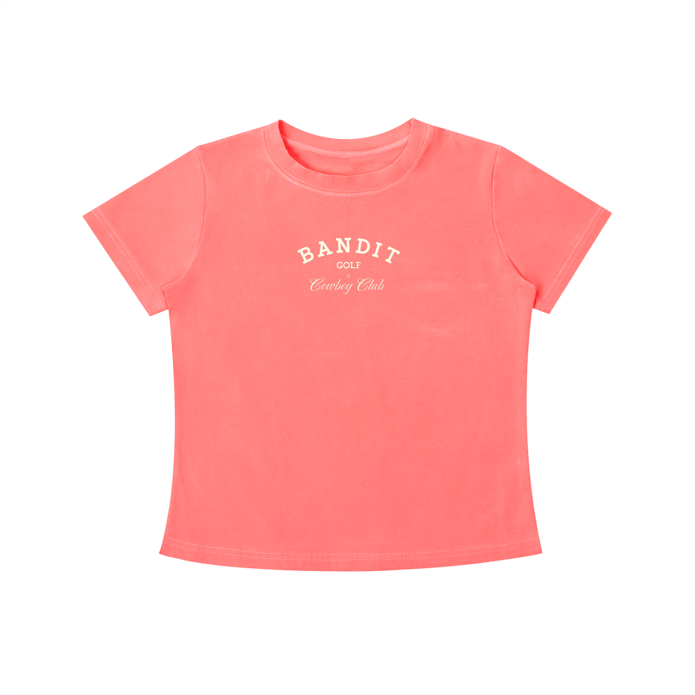 Women's Bandit Golf & Cowboy Club Vintage Wash Slim Fit Tee - T-Shirt - Watermelon Red