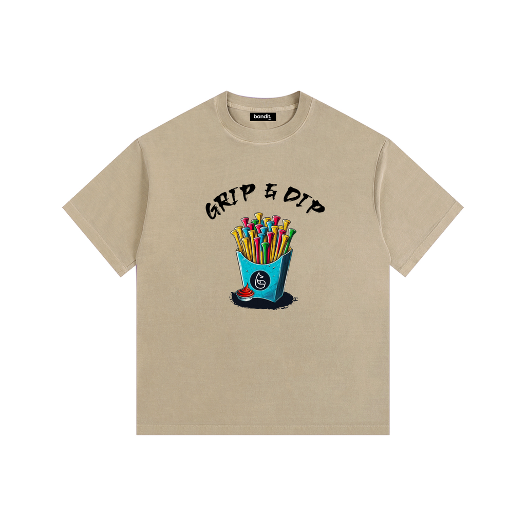 Grip It & Dip It Oversized Tee - T-shirt - Khaki