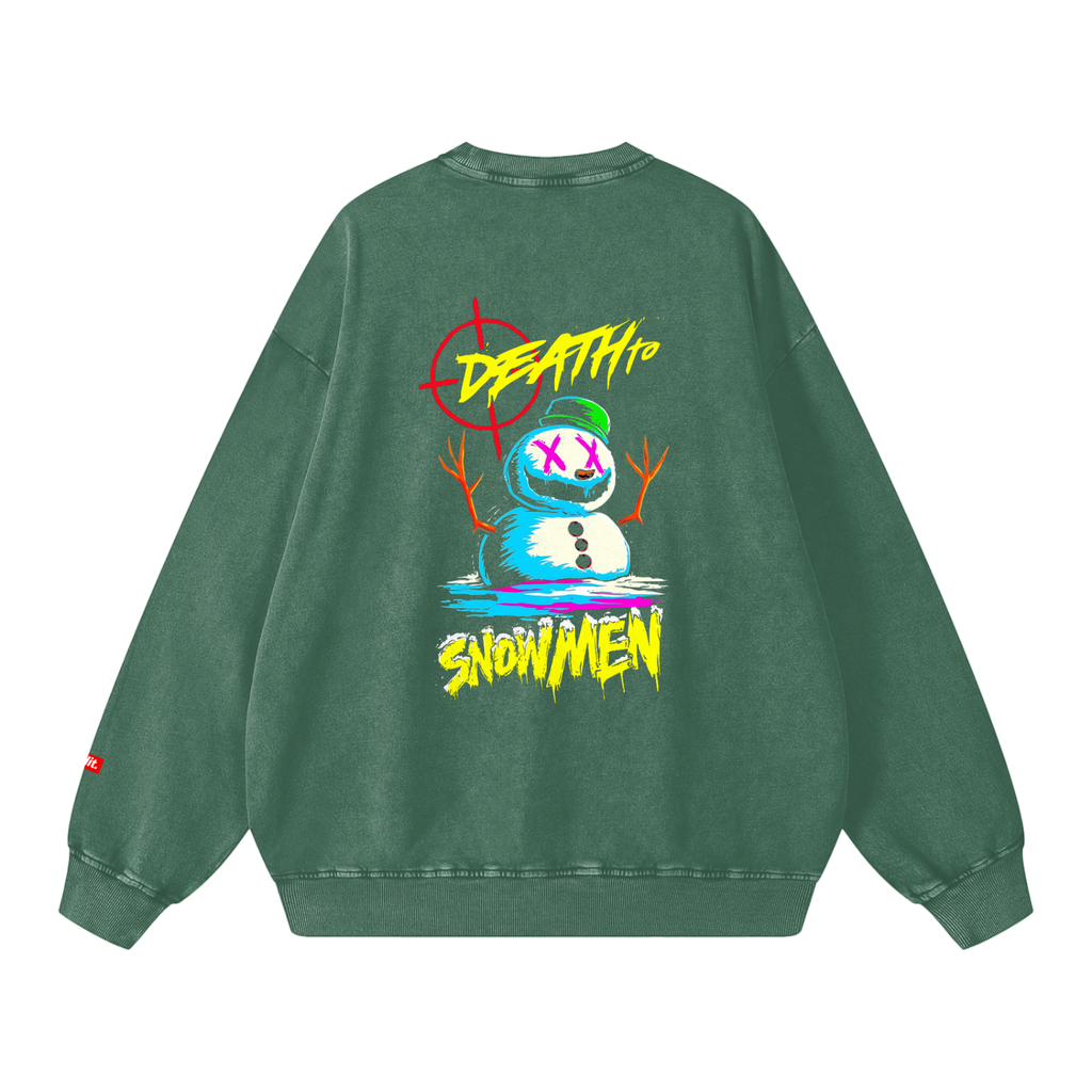 Death to Snowmen Snow Washed Sweatshirt - -