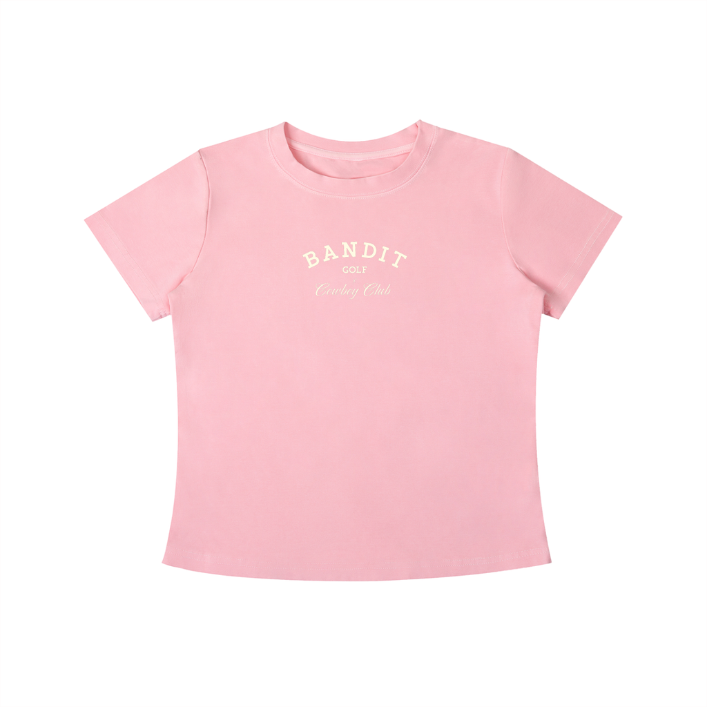 Women's Bandit Golf & Cowboy Club Vintage Wash Slim Fit Tee - T-Shirt - Light Pink