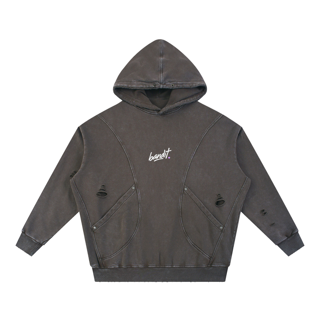 Distressed Bandit Hoodie - Hoodie - Coffee