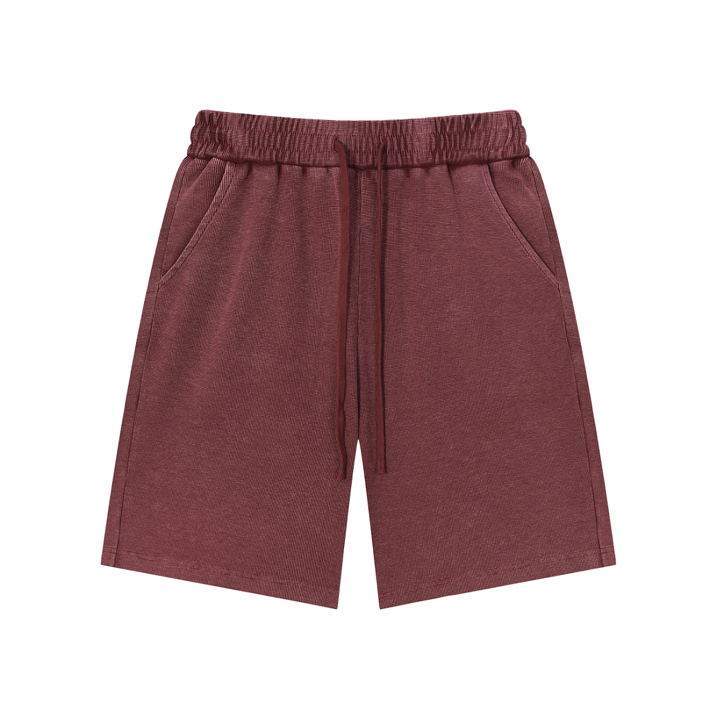 Practice Session Waffle Knit Shorts - Shorts - Jujube Red