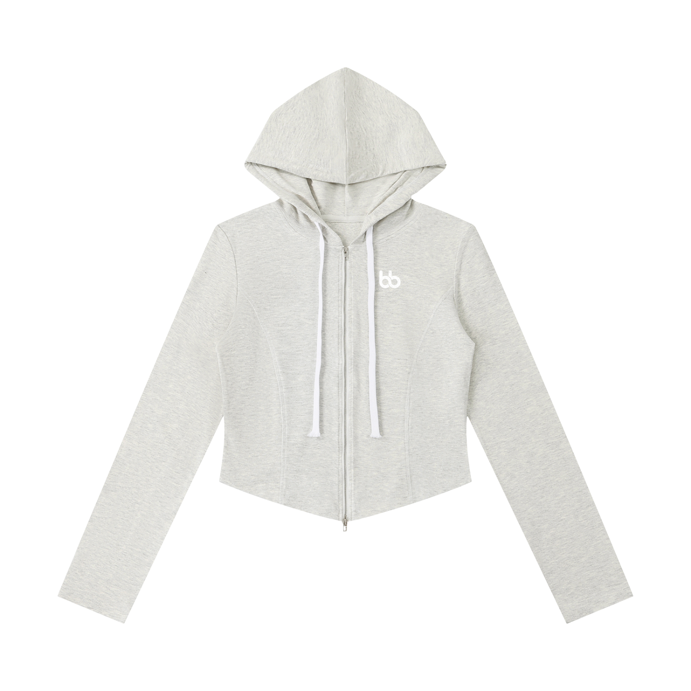 Women's Interlock Slim Cropped Hoodie - Hoodie - Oat Gray