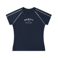 Women's Contrast Stitch Athletic Golf Tee - T-Shirt - Navy Blue
