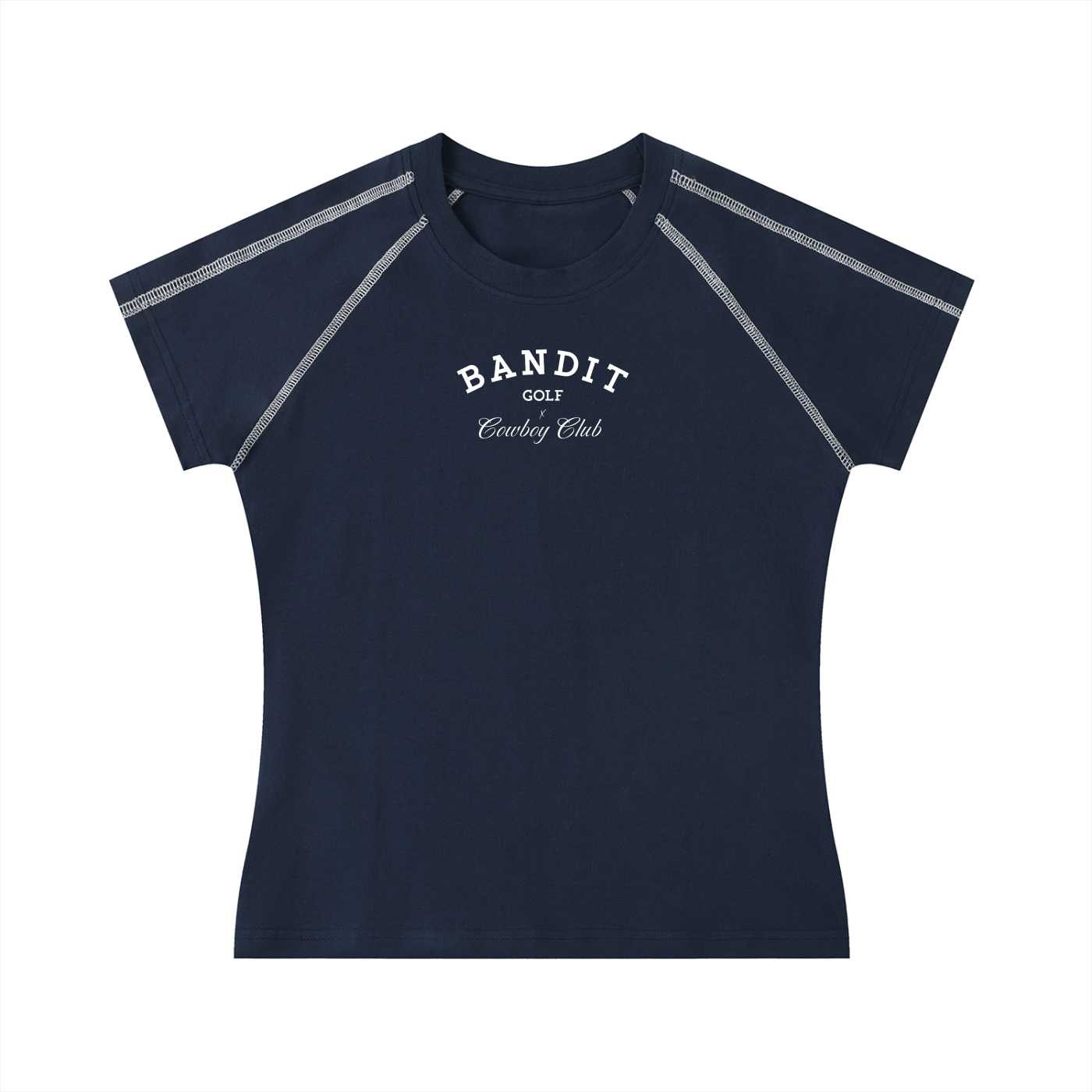Women's Contrast Stitch Athletic Golf Tee - T-Shirt - Navy Blue