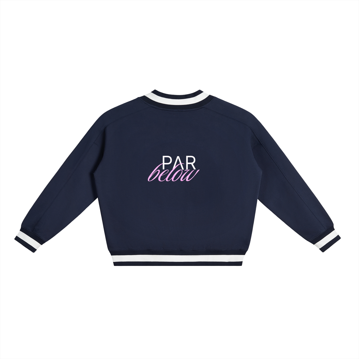 Below Par Contrast Collar Boxy Cropped Sweatshirt