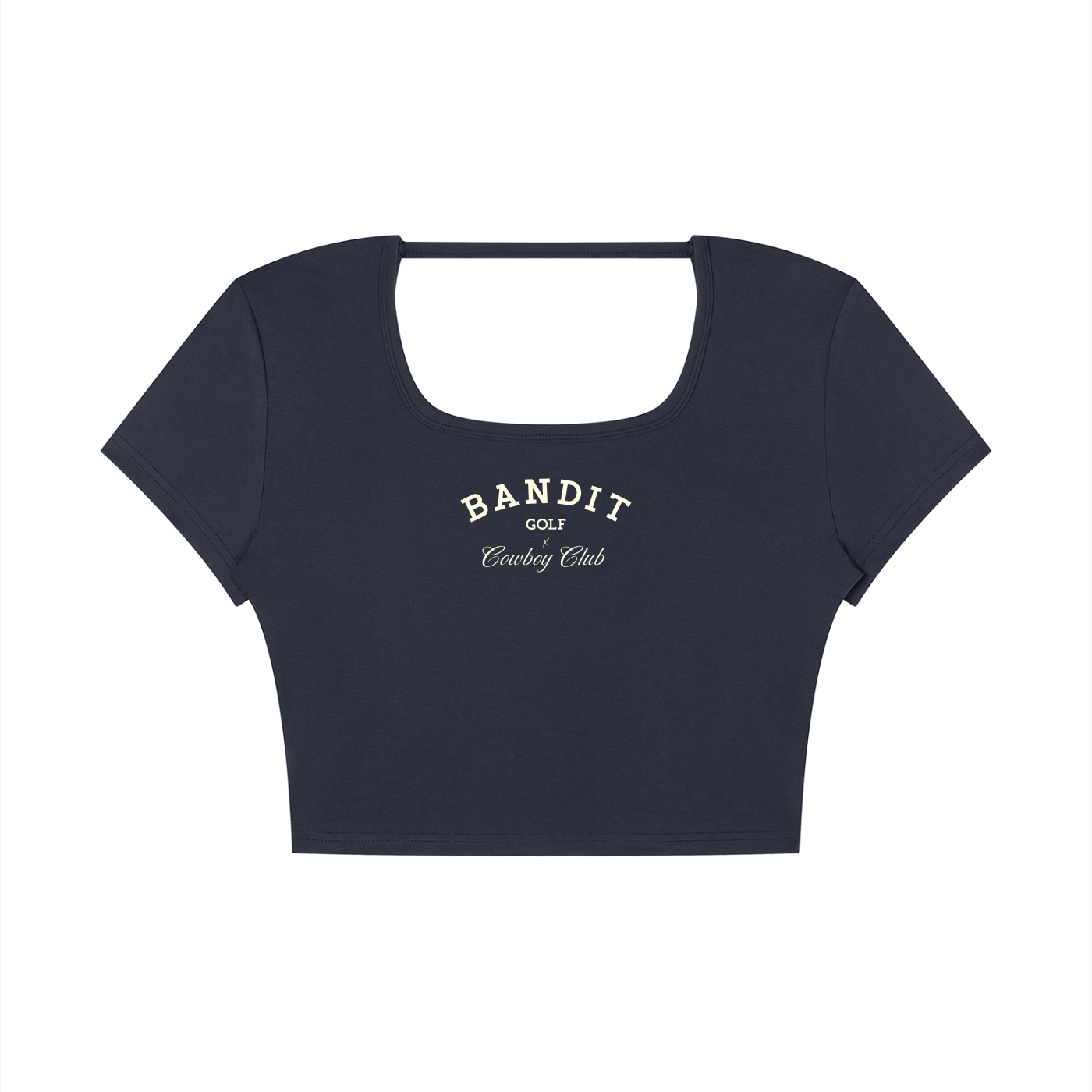 Bandit Golf & Cowboy Club Open Back Cropped T-Shirt - T-Shirt - Royal Blue