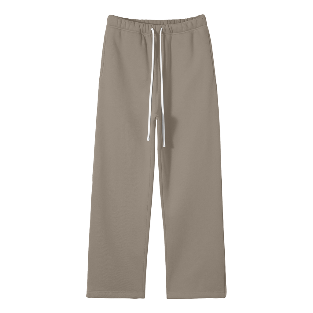 Cowboy Club Fleeced Straight Leg Pants - Sweatpants - Gray Coffee