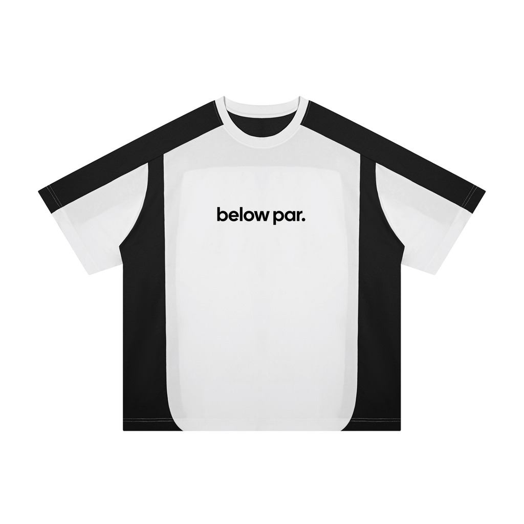 below par. Color Blocked Golf T-Shirt - T-Shirt - White with Black