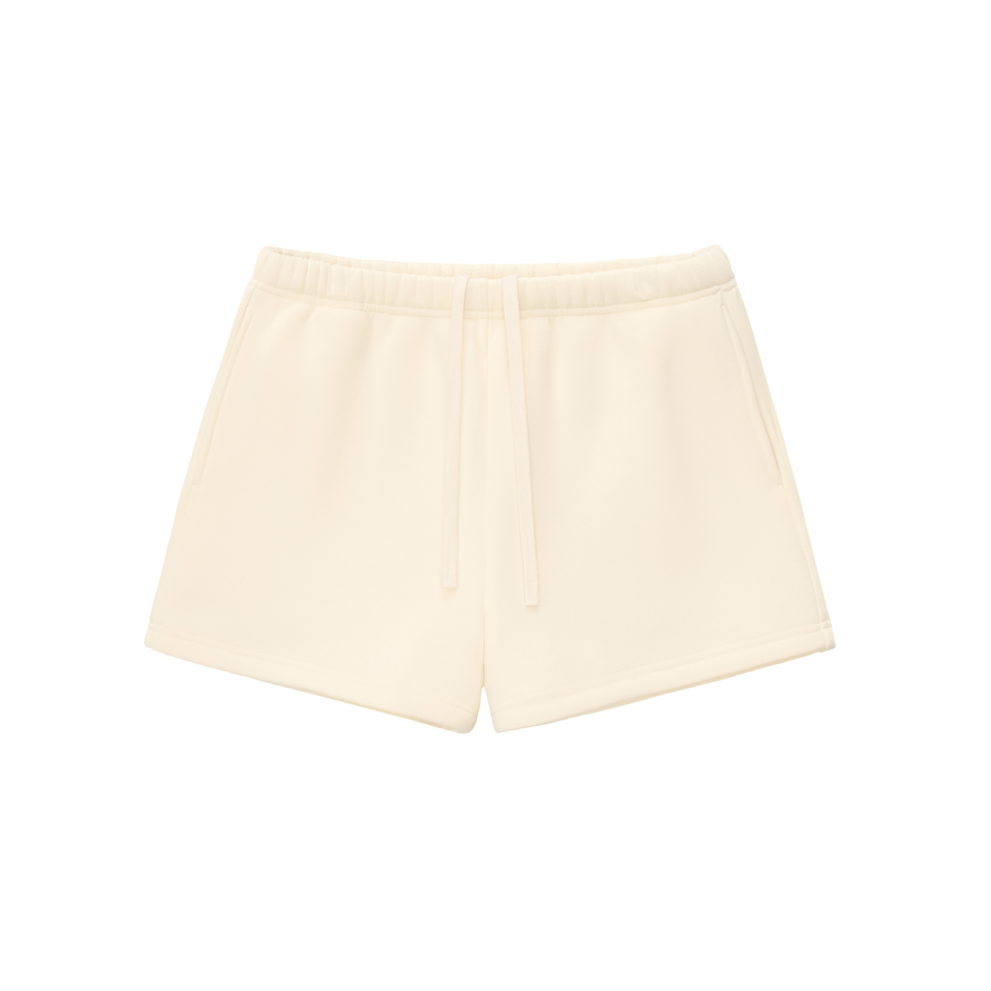 Essential Fleeced Drawstring Sweatshorts - Shorts - Cream Apricot